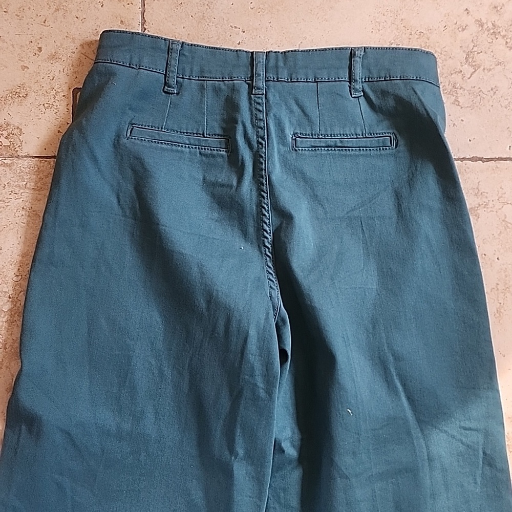 Time And True Teal Wide Leg Crop Pants - Picture 3 of 3